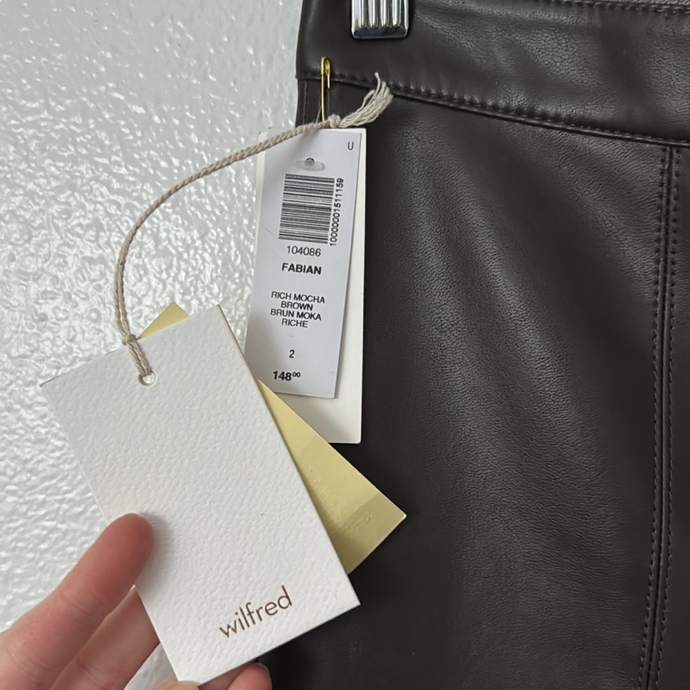 NWT Wilfred 2 Aritzia Fabian Pants in Mocha Brown - Picture 8 of 14